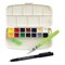 Kuretake Gansai Portable Watercolor Set - Set of 14, Assorted Colors, Half Pans